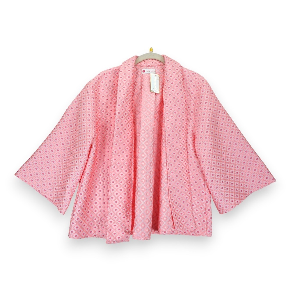 NWT Caryn Lawn Jackie Jacquard Jacket Coral Women's One Size Pink